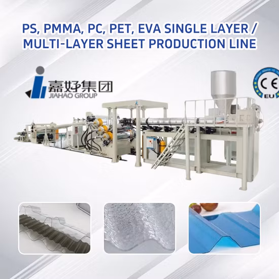Máquina de fabricación de extrusión de placa de lámina de plástico PP PE ABS PS PC PMMA