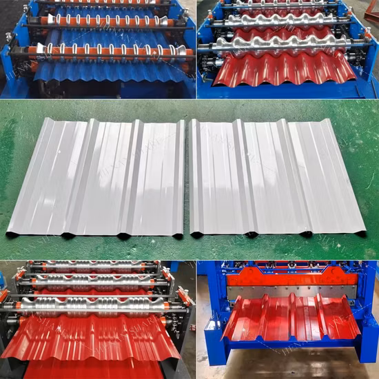 China Revestimiento de paredes Perfil de acero de doble capa Techos de metal de zinc Techo de tejas esmaltadas Prensa de chapa de hierro Doblado Fabricación de rollos de techo frío Precio de la máquina formadora